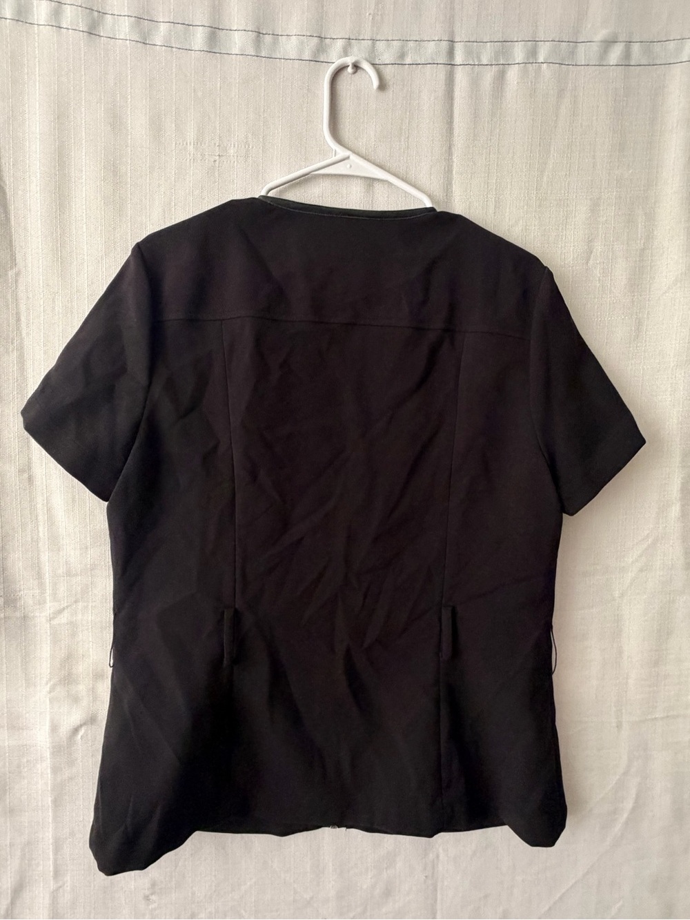 Michael Kors Size 14 Black Zip Front Faux Leather Pocket Top Excellent (A643) - Picture 6 of 14